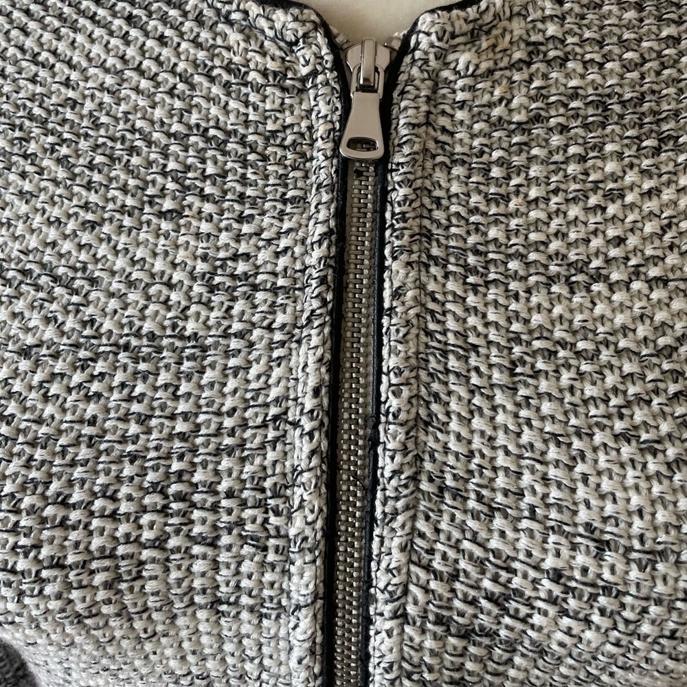 Talbot Colorblock Knit Zipper Cardigan Jacket black and white metallic Size SP - Picture 7 of 10